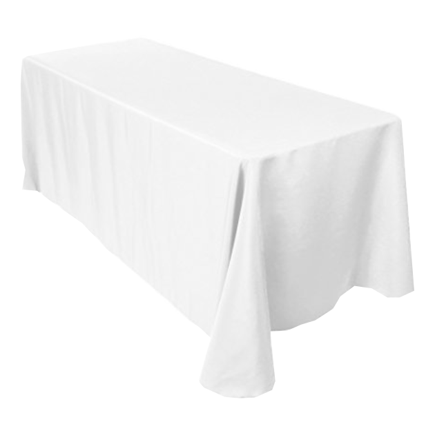 Vista Adiccion Dejar abajo Mantel blanco para mesa rectangular - Alquiler de muebles y eventos